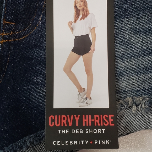 Celebrity Pink Curvy Hi-Rise The Deb Distressed Cutoff Shorts Size 1/25 … - Picture 2 of 8